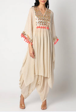 KAFTAN WITH COWL PANT SET