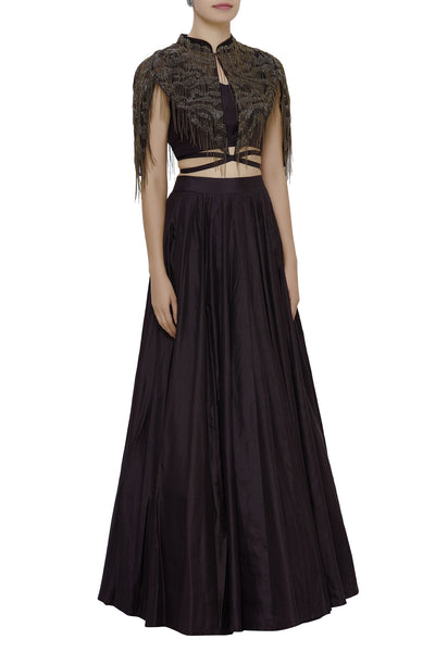 CHAIN CAPE WITH LEHENGA SET – Maison Blu