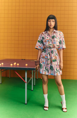 Cargo dress with bold statements buttons with pocket detailing
