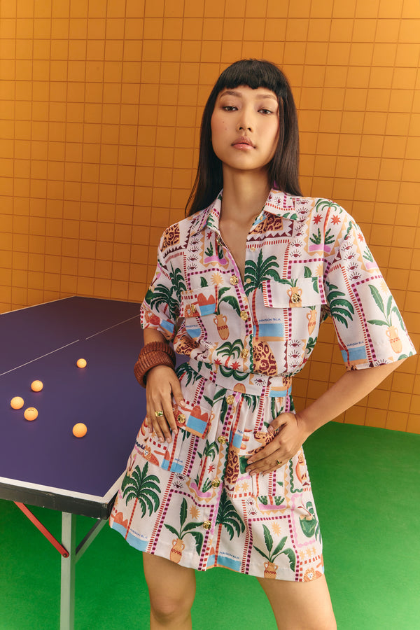 Cargo dress with bold statements buttons with pocket detailing
