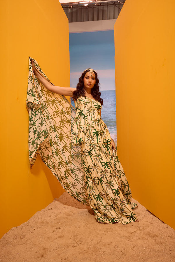 LE PALM EMBELLISHED KURTA SET