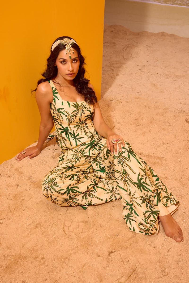 LE PALM EMBELLISHED KURTA SET