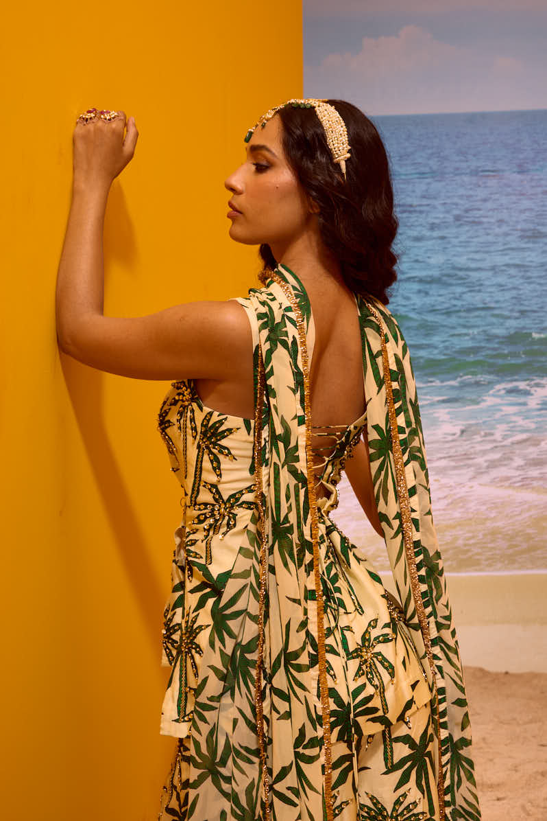 LE PALM EMBELLISHED KURTA SET