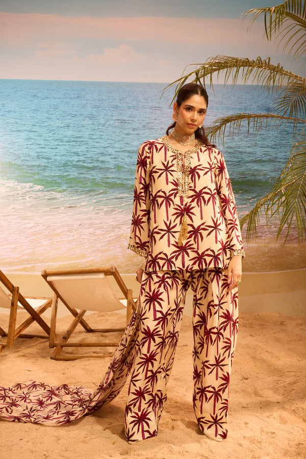 LE PALM FARSHI SALWAR SET WITH EMBELLISHED YOKE