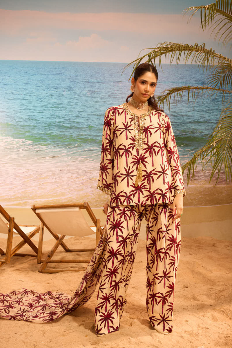 LE PALM FARSHI SALWAR SET WITH EMBELLISHED YOKE