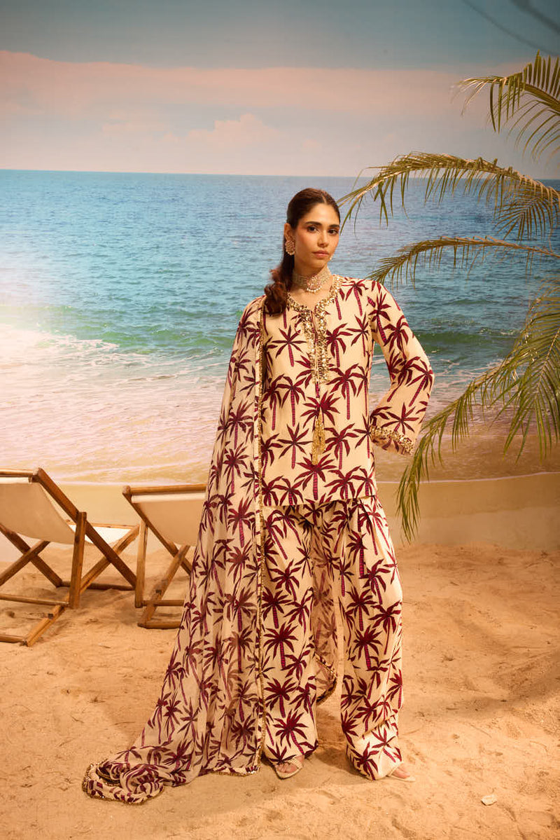 LE PALM FARSHI SALWAR SET WITH EMBELLISHED YOKE