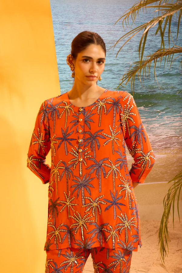 LE PALM EMBELLISHED CO-ORD SET