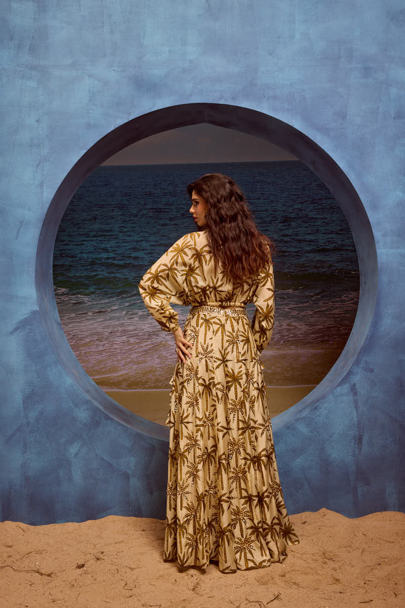 LE PALM EMBELLISHED SHARARA SET