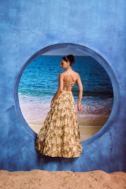 LE PALM EMBELLISHED LEHANGA SET